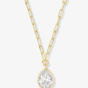 Melinda Maria Gold Necklace with Clear Pendant